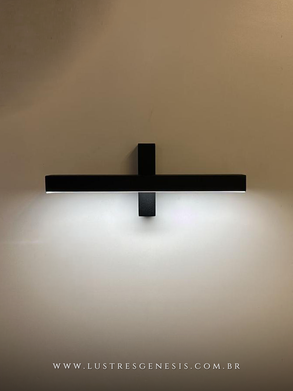 Arandela Minimalista Alumínio Articulada 350° LED Preto Retangular 30cm ou 50cm Para Corredor, Varanda e Área Gourmet